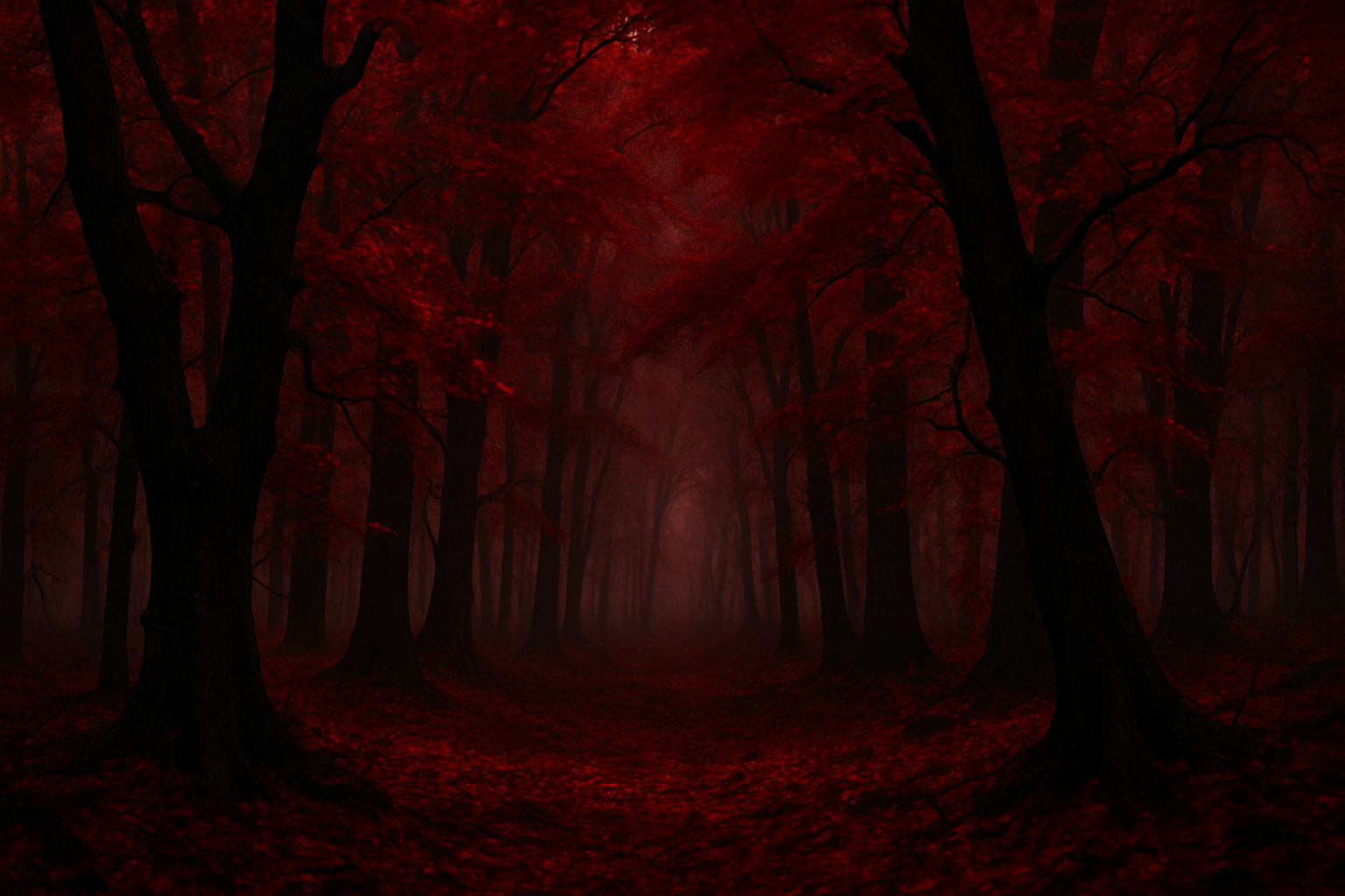 deep blood red forest 